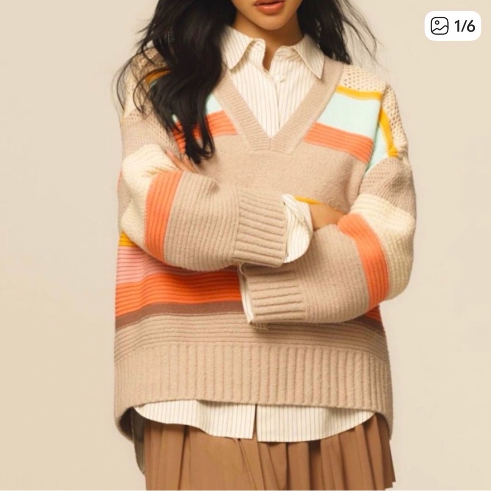 Anthropologie Beach Daze Daily Practice Sweater